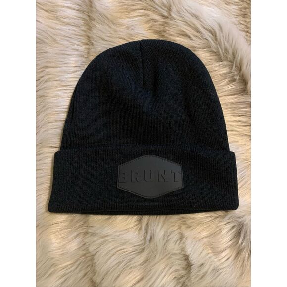 Brunt Black Knit Beanie Stocking Hat - Picture 1 of 4